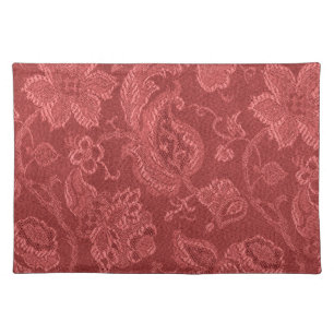 Elegant Retro Vintage Floral Cranberry Placemats
