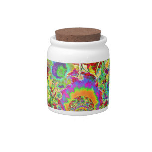 Elegant retro watercolor sunflower fields candy jar