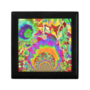 Elegant retro watercolor sunflower fields jewelry box