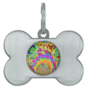 Elegant retro watercolor sunflower fields pet tag