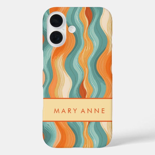 Elegant Retro Wavy Vertical Stripes  Case-Mate iPhone Case (Back)