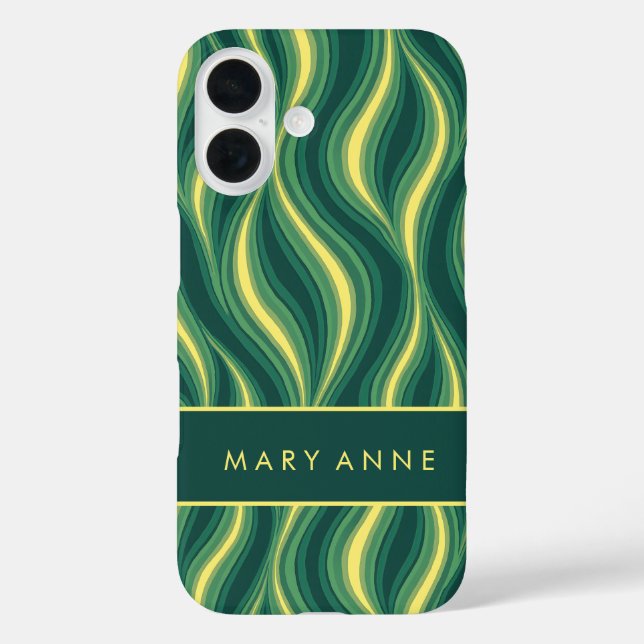 Elegant Retro Wavy Vertical Stripes  Case-Mate iPhone Case (Back)