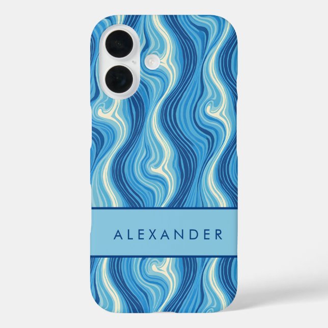 Elegant Retro Wavy Vertical Stripes  Case-Mate iPhone Case (Back)