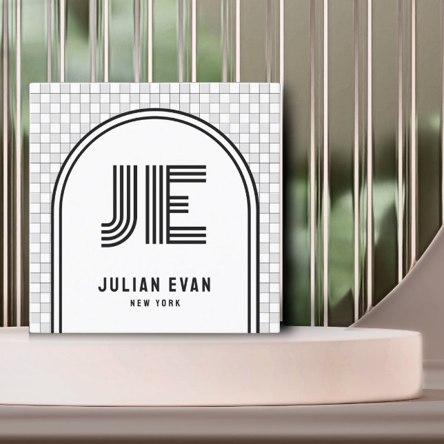 Elegant Retro White Monogram Business Card (Creator Uploaded)