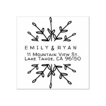 Elegant Return Address Label with Branches Rubber