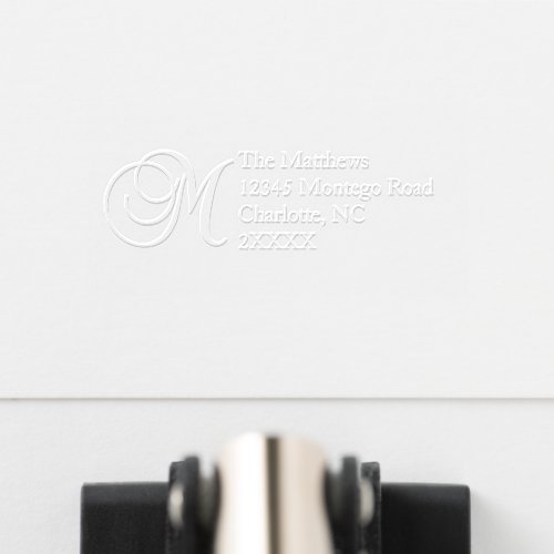 Elegant Return Address Letter R  Embosser