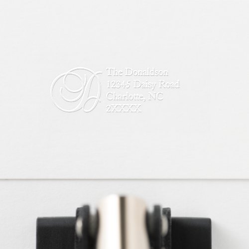 Elegant Return Address Monogram D Embosser