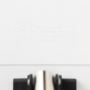 Elegant Return Address Monogram V Embosser