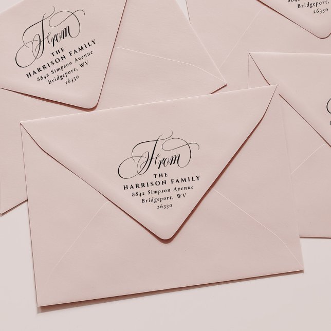 Elegant return address script from rubber stamp (Creator Uploaded)