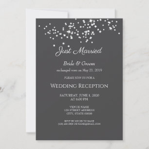 Elegant Rhinestones Wedding Reception Eloped Invitation