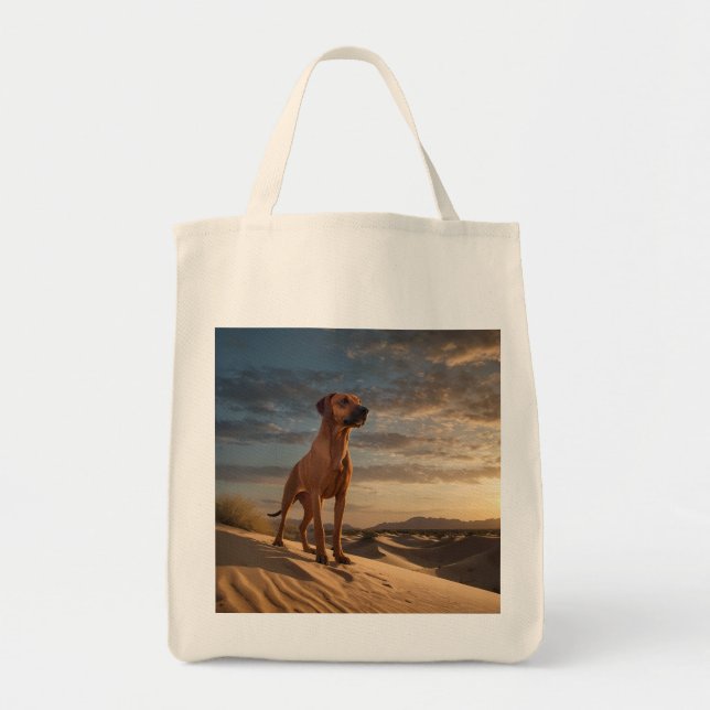 Elegant Rhodesian Ridgeback Grocery Tote Bag (Front)