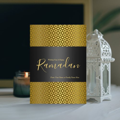 Elegant Rhombus Pattern Ramadan Greeting Card