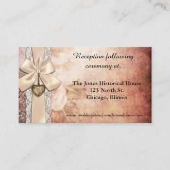 Elegant Ribbon And Floral Wedding Enclosure Cards by Lilleaf at Zazzle