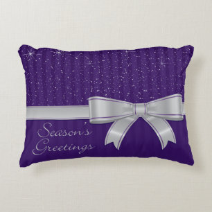 Elegant ribbon and stars decorative pillow