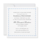 Elegant Ribbon Baby Shower Script Stripes Blue