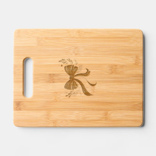 Elegant Ribbon Bow  Engraved Cutting Board