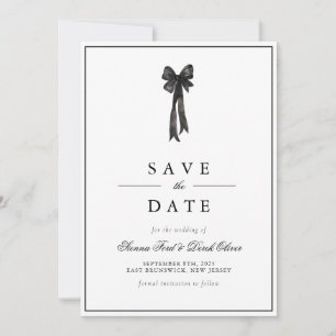 Elegant Ribbon Bow Wedding Save The Date