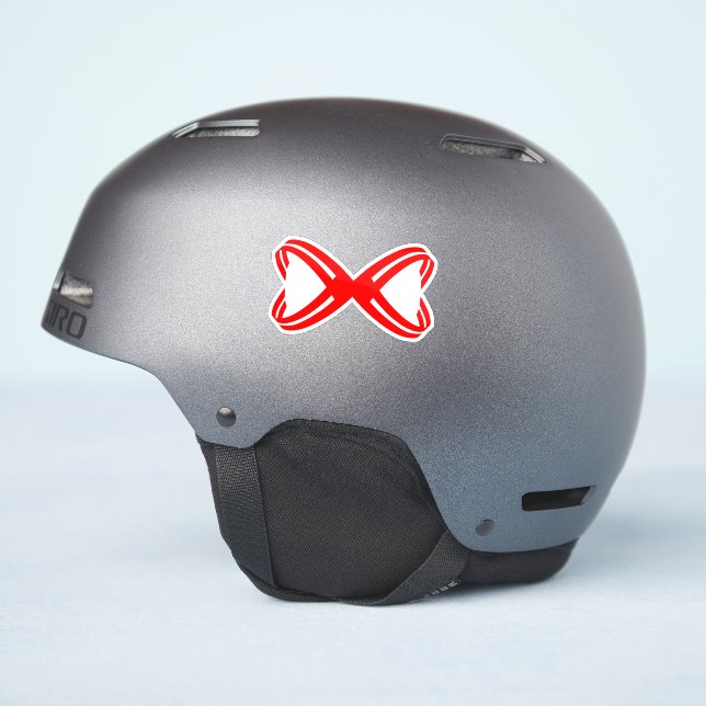 Elegant Ribbon line Letter X Monogram Sticker (Helmet Side)