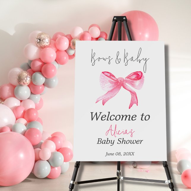 Elegant Ribbon Pink Bows and Baby Girl Baby Shower Foam Board (Creator Uploaded)