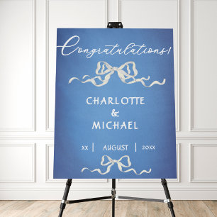 Elegant Ribbon Romantic Wedding Congratulations Foam Board