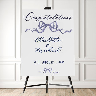 Elegant Ribbon Romantic Wedding Congratulations Foam Board