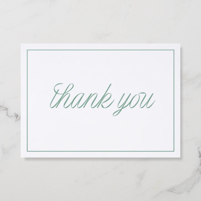 Elegant Ribbon Script Flat Thank You Card (Front)