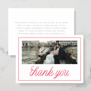 Elegant Ribbon Script Red Letterpress Card