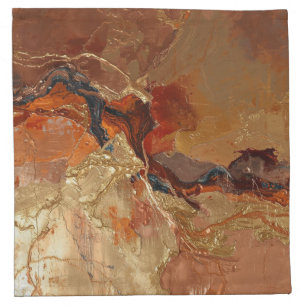 Elegant Rich Copper Patina Metallic gold Cloth Napkin