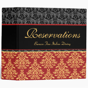 Elegant Rich Damask Restaurant Reservation Book 3 Ring Binder