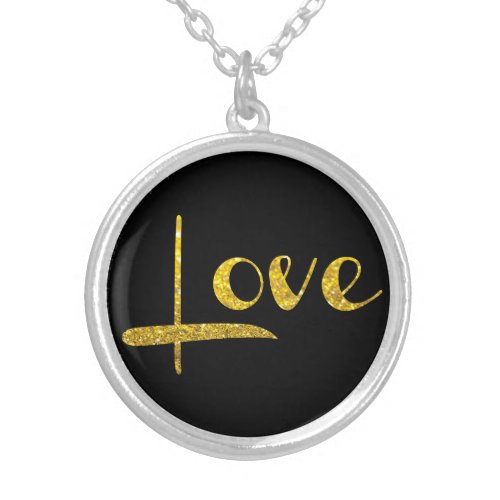 *~* Elegant Rich Gold Glitter Love Necklace