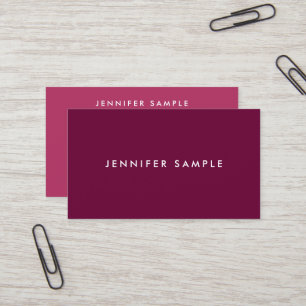 Elegant Rich Maroon Red Modern Minimalist Template Business Card