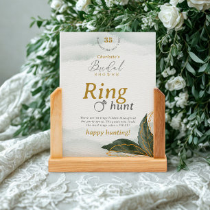 Elegant Ring Hunt Bridal Shower Game Tabletop Card