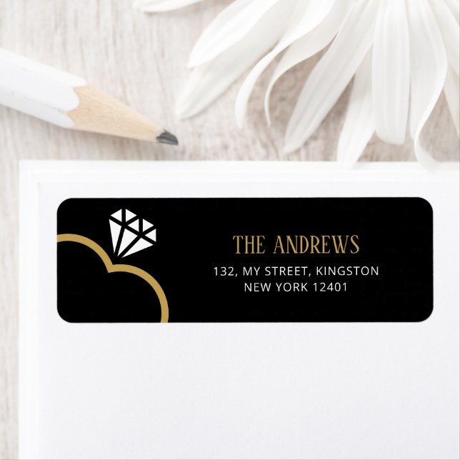 Elegant Ring in the New Year Engagement Christmas Label (Insitu)