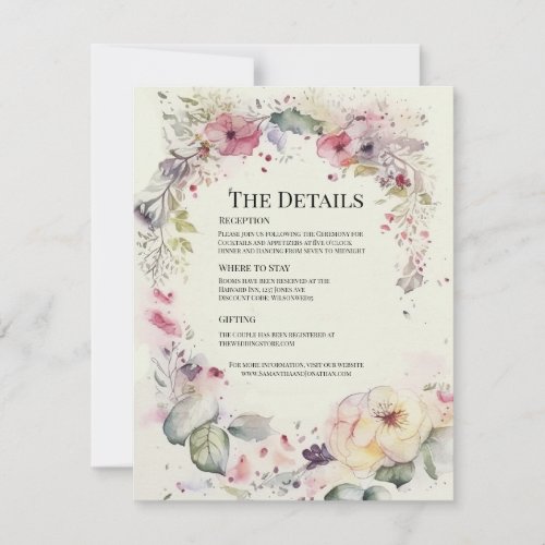 Elegant Ring of Flowers Water Color Details Card