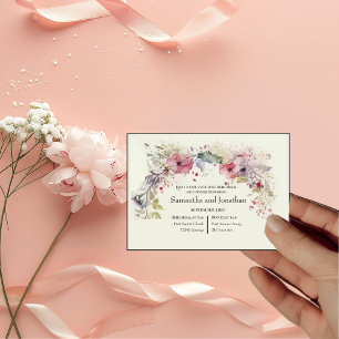Elegant Ring of Flowers Water Color Rehearsal Invitation