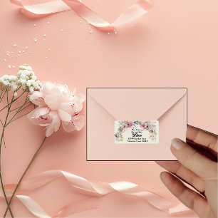 Elegant Ring of Flowers Water Color Return Address Label