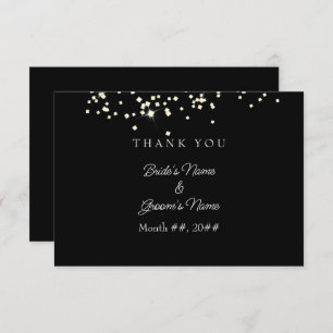 Elegant Rings Rhinestones Wedding Thank You Card
