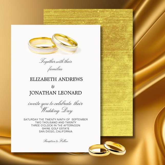 Elegant Rings  Simple Formal Wedding Invitation (Creator Uploaded)