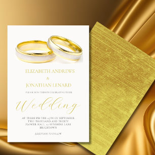 Elegant Rings Simple Modern Wedding Invitation