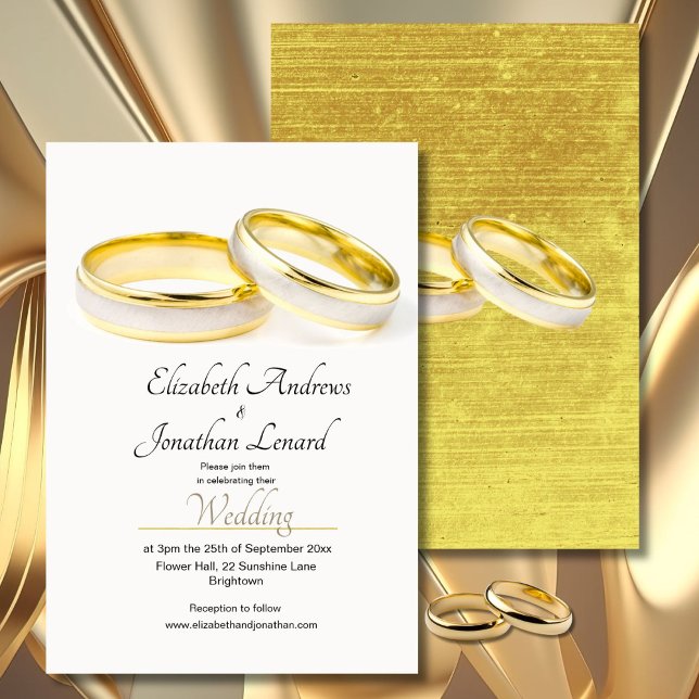 Elegant Rings  Simple Wedding Invitation (Creator Uploaded)