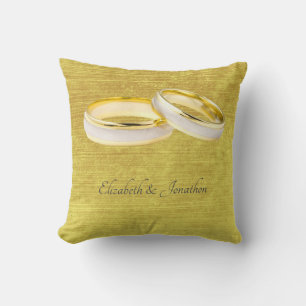 Elegant Rings Simple Wedding  Throw Pillow