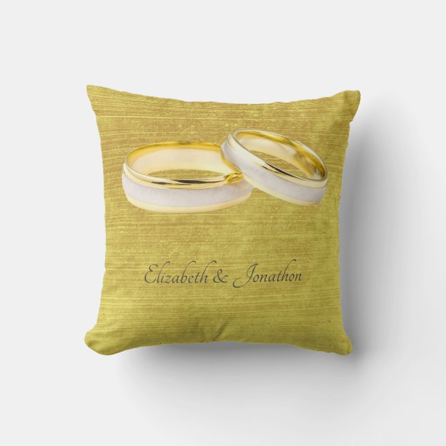 Elegant Rings Simple Wedding  Throw Pillow (Front)