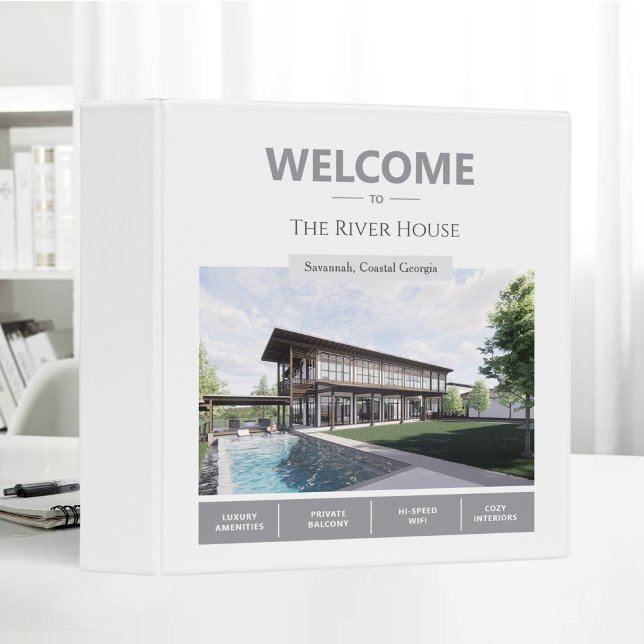 Elegant River House Vacation Rental Guest Welcome 3 Ring Binder (Creator Uploaded)