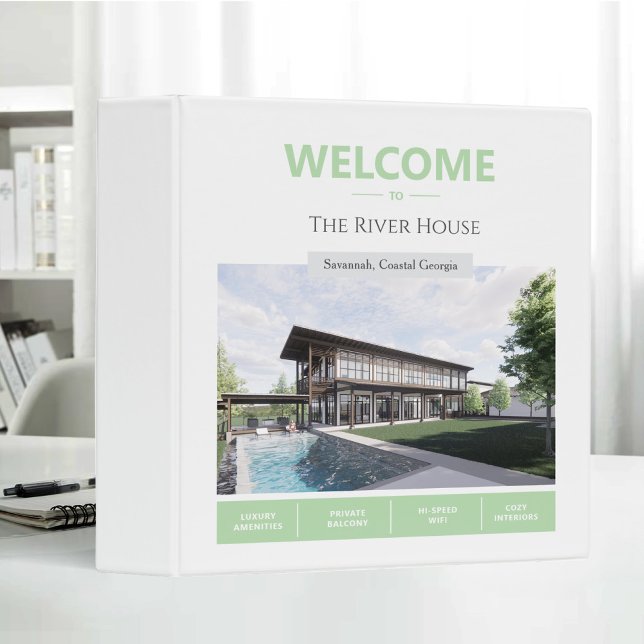 Elegant River House Vacation Rental Guest Welcome 3 Ring Binder (Creator Uploaded)