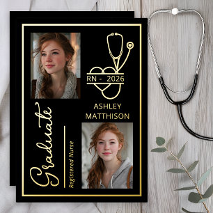 Elegant RN 2026 Nursing Grad Photo Announcement