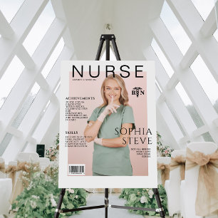 Elegant RN nurse magazine photo graduation  Foam Board