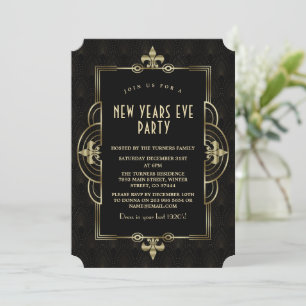 Elegant Roaring 20's Great Gatsby New Year's Eve  Invitation