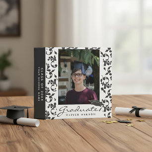 Elegant Rococo Pattern Graduation Photo Album 3 Ring Binder