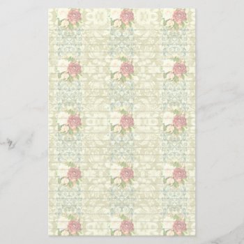 Elegant Rococo Vintage Roses Lined Stationery by gothicbusiness at Zazzle