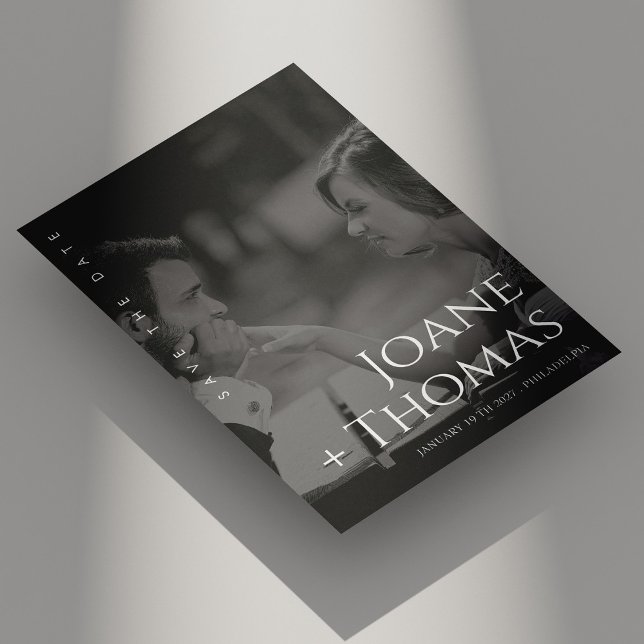 Elegant Roman Font Photo Wedding Save the Date (Elegant Roman Font Photo Wedding Save the Date)